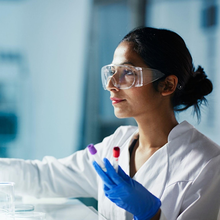 Scientist researching in laboratory