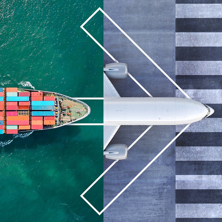 Different forms of transport heading in the same direction